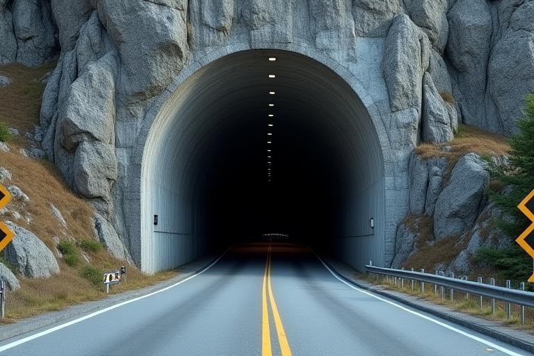 Einfahrt in den Gotthard-Straßentunnel